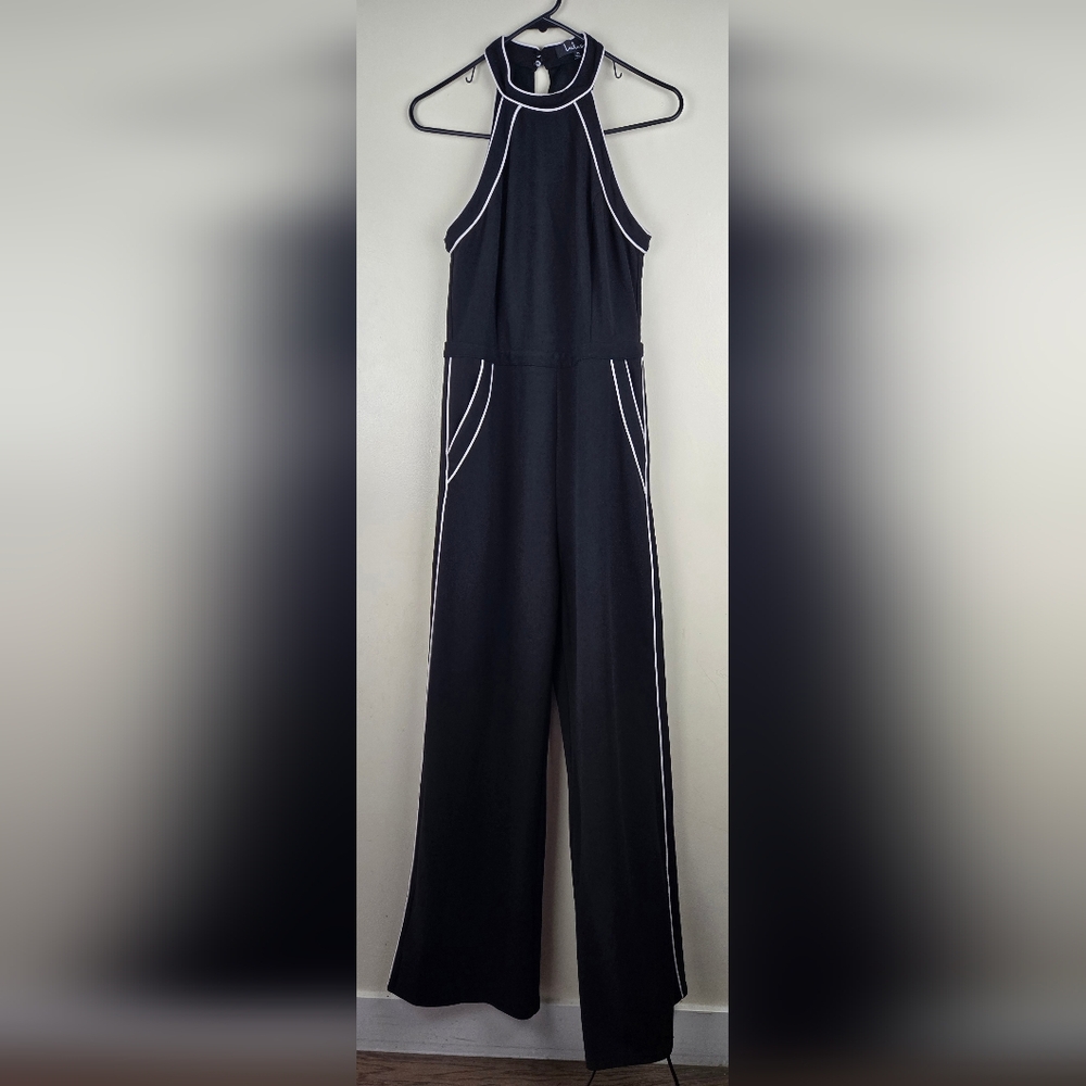 Lulu's Black And White Jumpsuit Wide Leg Size M - Picture 5 of 8